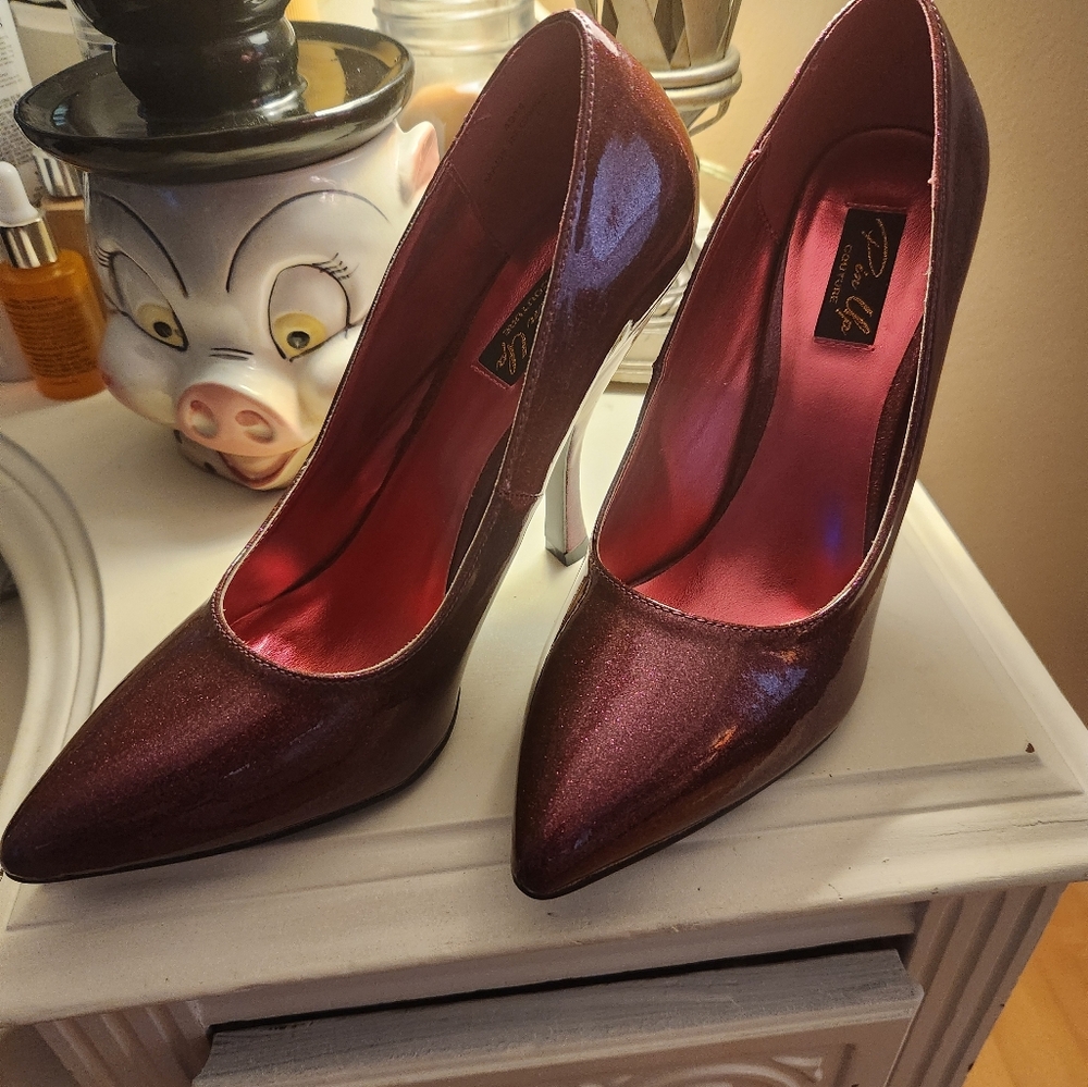 Pinup Couture Pink Patent Leather Heels